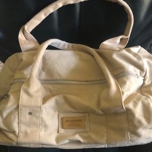 Aeropostale Small Tan Canvas Duffle Bag